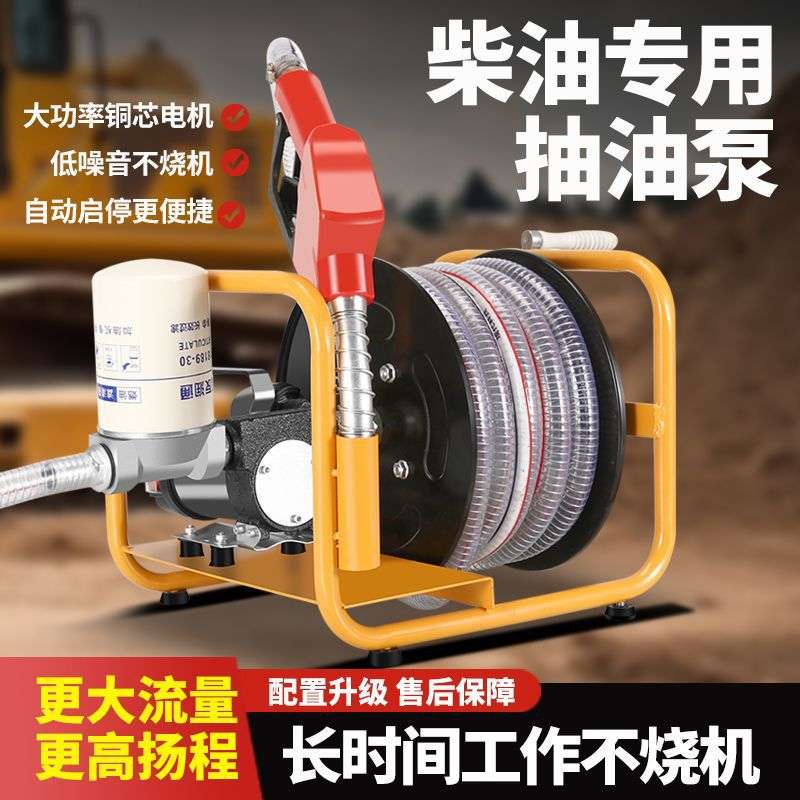 亨亨电动抽油泵柴油12v24v220v伏加油机车载小型加油泵带计量枪