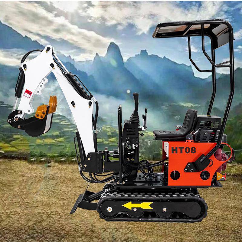工厂直发荒地开荒开沟挖沟机08微型履带挖掘机农用果园挖土机