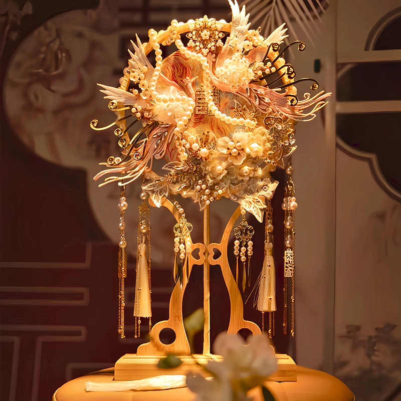 新娘结婚团扇diy材料包手工秀禾喜扇出嫁高级重工新婚礼物送闺蜜,家居饰品,工艺扇/团扇/喜扇/折扇,淘宝优惠券,粉丝福利购,淘宝优惠卷
