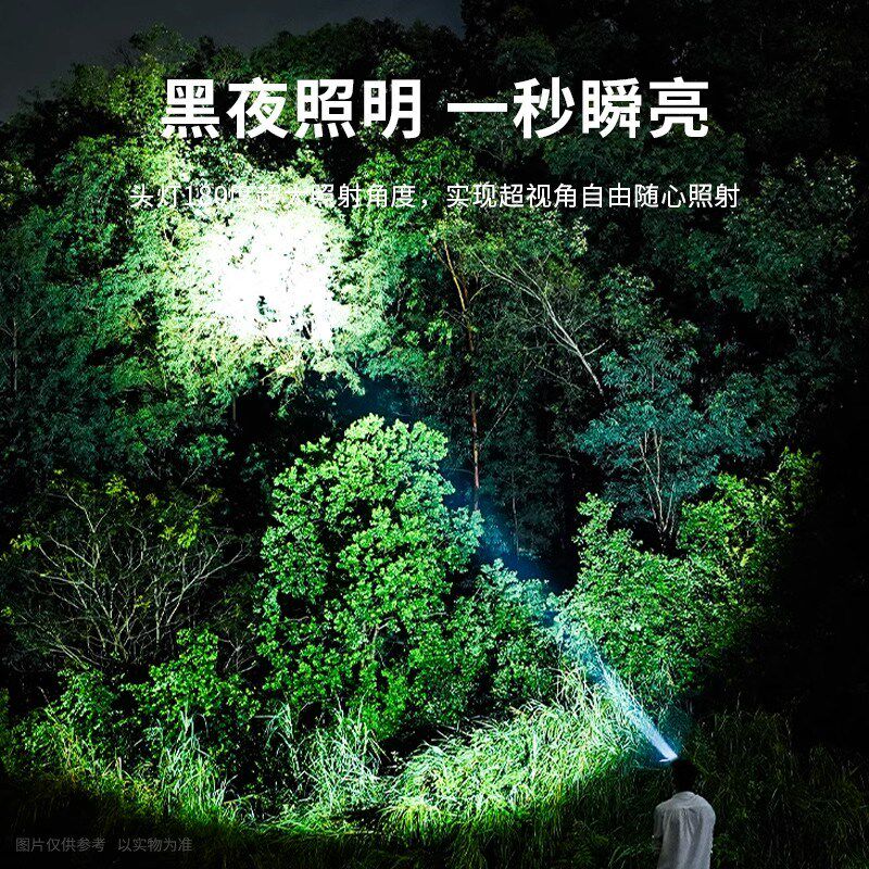 头灯头戴式强光充电夜钓头灯钓鱼专用超亮超轻便携感应灯超长续航