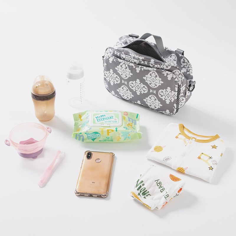 大容量婴儿推车挂包宝宝外出置物袋实用婴儿车配件时尚印花挂包