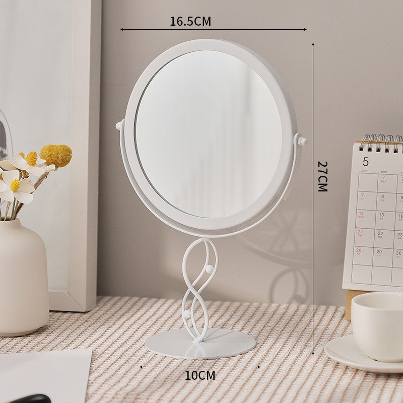 轻奢家用可立镜子可旋转学生宿舍化妆镜卧室桌面台式梳妆镜美妆镜