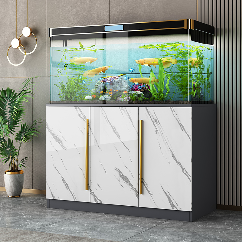 定制家用客厅鱼缸大中小型底柜水族箱柜子水族缸架子造景靠墙一体