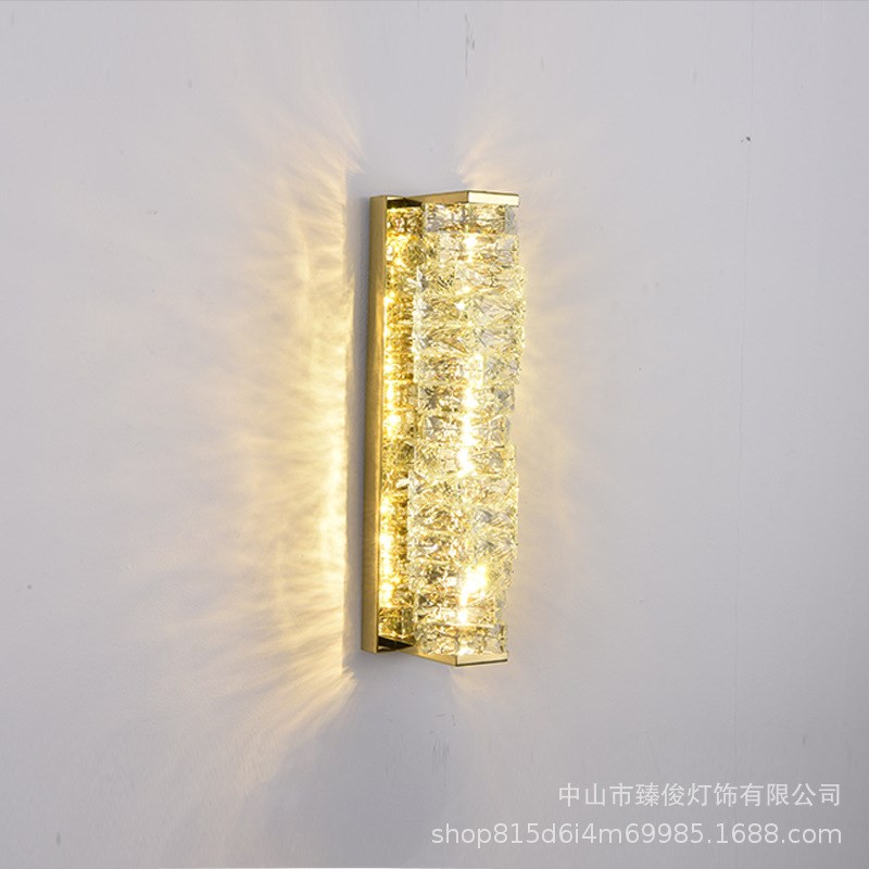 2023新款壁灯高端轻奢水晶客厅led卧室床头过道走廊简约网红壁灯