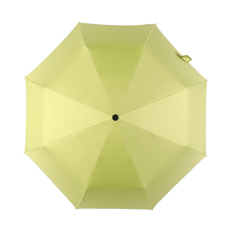 创意木手柄三折伞黑胶纯色太阳伞遮阳防晒折叠雨伞礼品广告伞