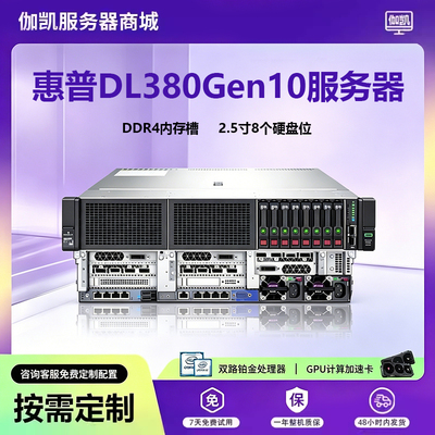 惠普 HPE ProLiant DL380 Gen10 2U 双路机架企业服务器