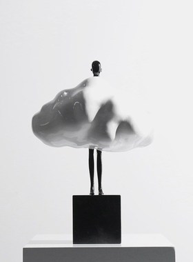 简约现代家居创意艺术软装饰品样板房间L玄关电视柜人物雕塑摆件