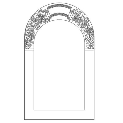龙凤文泰雕刻图线条图 墓碑铣底图 墓石碑线条图墓碑T铣底图21515