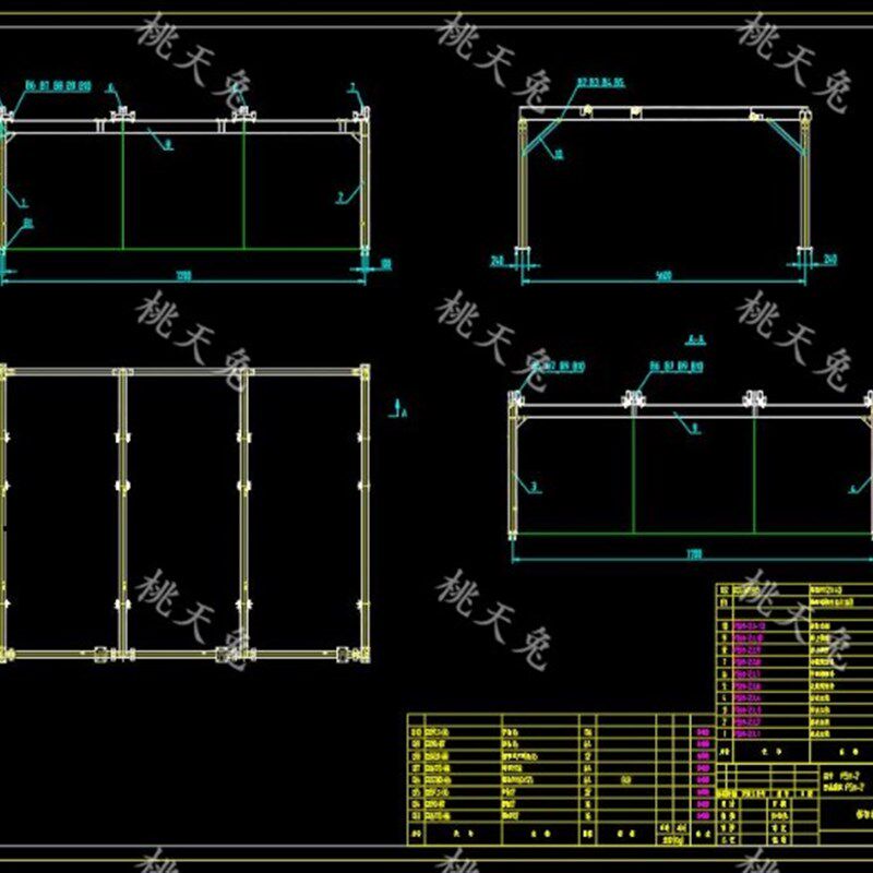 两层三列链条式升降横移式立体车库2D图纸 机T械式停车图纸车库