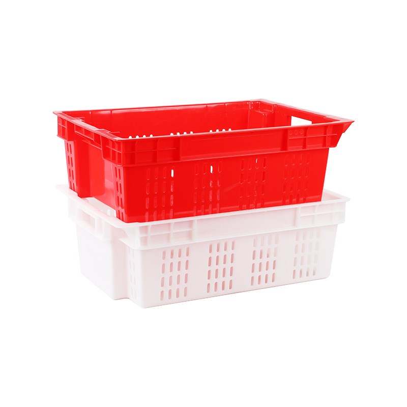 冷库肉筐加厚塑料筐冷冻食品错位箱冷鲜猪肉牛肉筐冷冻盆食品周转