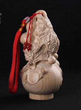 桃木葫芦摆件木o雕实木葫芦葫芦摆件无漆环保