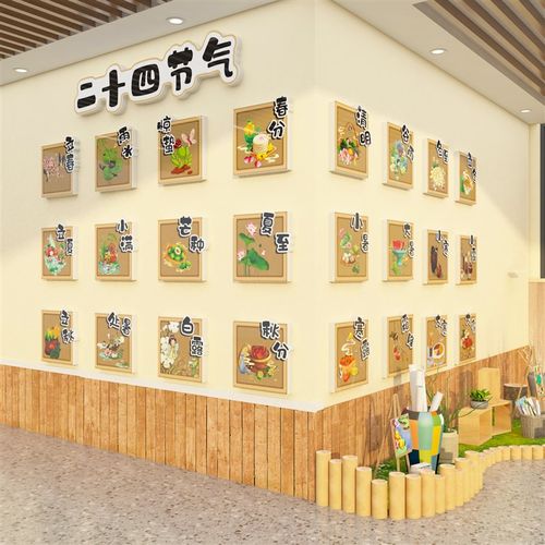 24二十四节气幼儿园环创主题布置文化墙面装饰成S品贴纸茶室中国