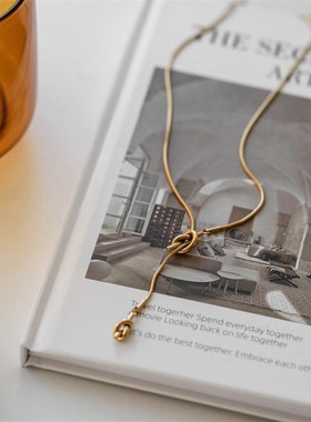 轻奢小众绳结毛衣链女长款项链极简冷淡风百搭潮网红设计感高级