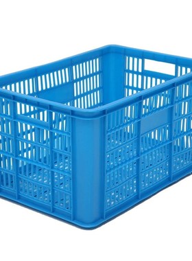 蓝色长方形塑料筐B4筐小号水果周转筐镂空450*305*240胶筐