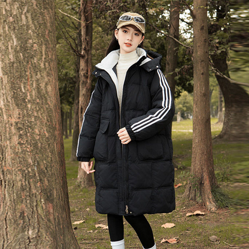女大童羽绒服中长款2024新款儿童洋气韩版加厚女童装冬季学生外套