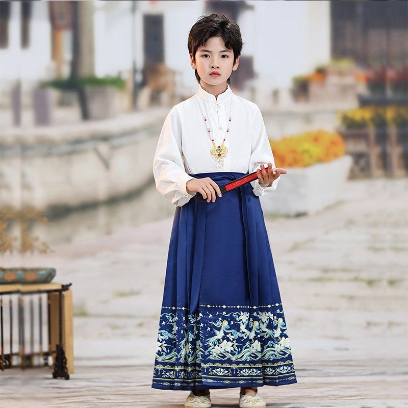 中秋男童马面裙套装演出服秋唐装古风小少爷古装男童汉服2024新款,童装/婴儿装/亲子装,汉服,淘宝优惠券,粉丝福利购,淘宝优惠卷