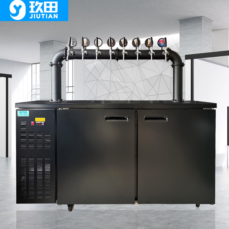玖田8头啤酒e机扎啤机冷藏制冷机风冷精酿啤酒设备商用酒吧生啤机