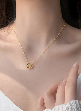 2023年新款潮项链女轻奢小众设计感高级礼物圆圈锁骨链百搭圆珠