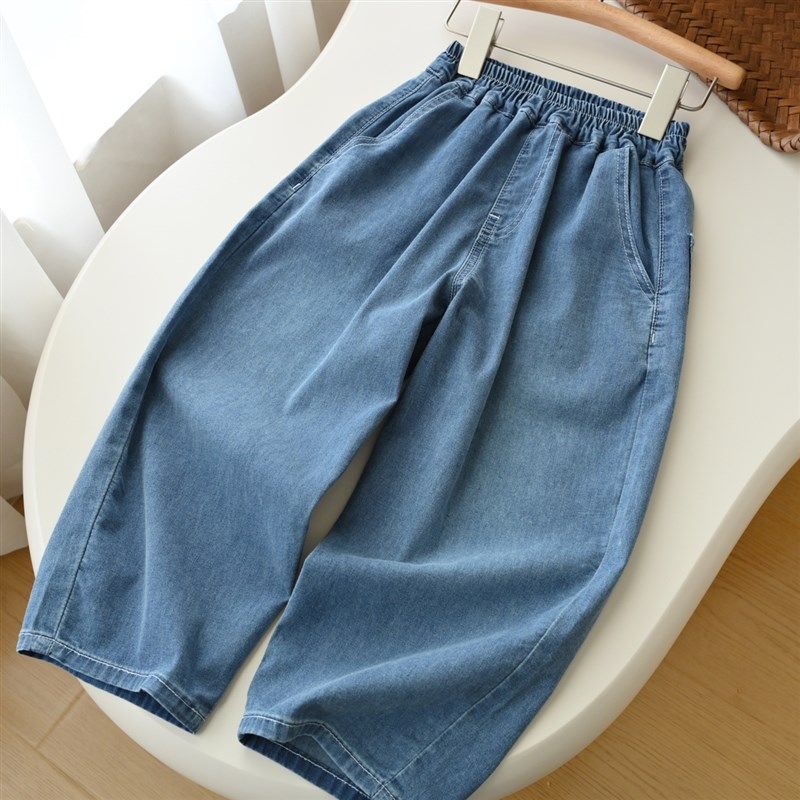 薄款水洗软牛仔裤 儿童纯棉长裤 男女童宽松哈伦裤 中童 夏款童装,童装/婴儿装/亲子装,裤子,淘宝优惠券,粉丝福利购,淘宝优惠卷