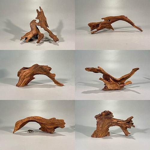 树根摆件枯e木◆鱼缸造景紫柚木精品小号沉木迷你水族装饰树桩晒