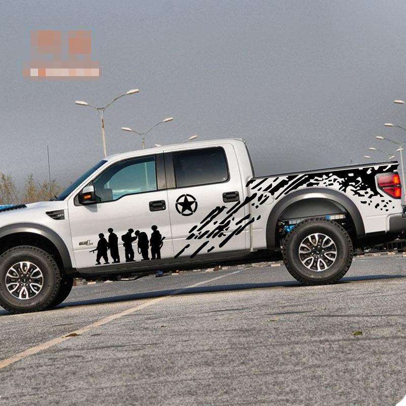 D-123江铃域虎皮卡拓陆者全车贴纸大柴神整车拉花威虎风骏5 6改装