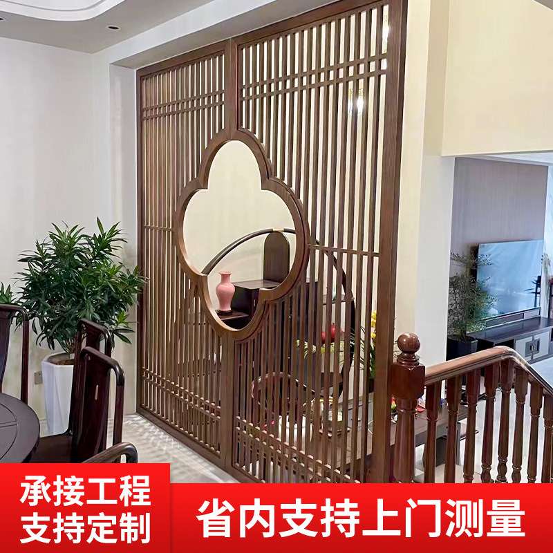 玄关隔断室内屏风客厅隔断中式实木移动屏风仿古门窗办公装饰隔断