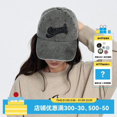 QUARTER IN NIGHT 2025秋季新款水洗刺绣棒球帽