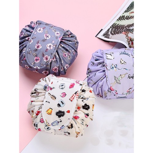 韩国ins小清新加厚懒人抽绳化妆包旅行化妆品收纳包大容量洗漱包