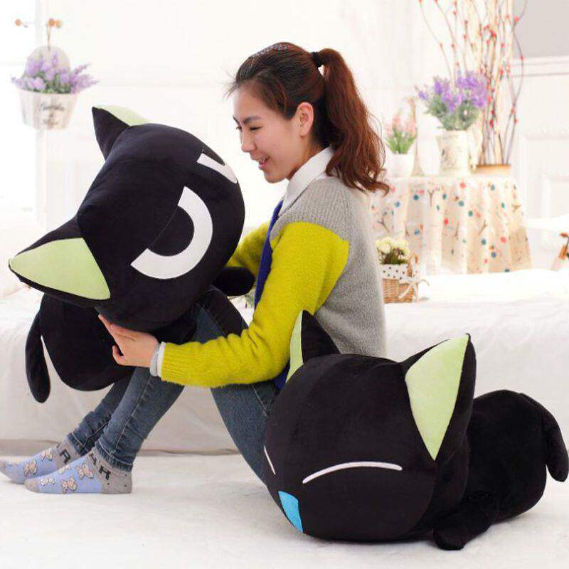 罗小黑抱枕卡通可爱表情罗小黑战记公仔抱枕猫咪毛绒玩具偶儿童节