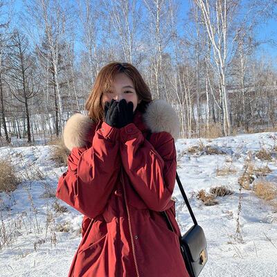 网图棉衣胡楚靓羽绒服女