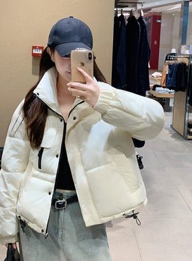 短款立领羽绒服女2025韩国冬季新款小个子减龄面包服保暖棉衣外套