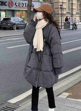 立领羽绒棉服女中长款冬装美式新款棉衣加厚面包服棉袄保暖外套