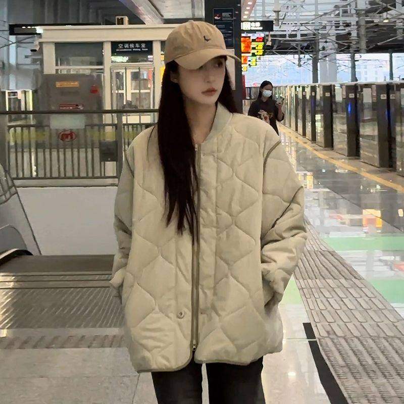 美式复古宽松厚棒球棉服女秋冬季2025新款短款小个子菱格棉衣外套,女装/女士精品,棉衣/棉服,淘宝优惠券,粉丝福利购,淘宝优惠卷