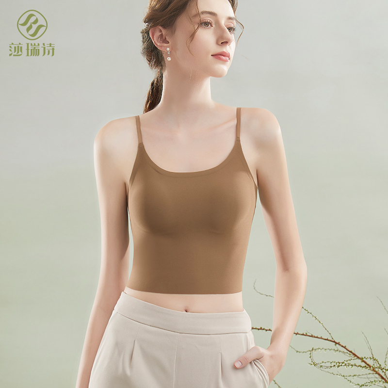 细吊带背心女g内搭带胸垫美背文胸一体式夏季薄款打底外穿抹胸内