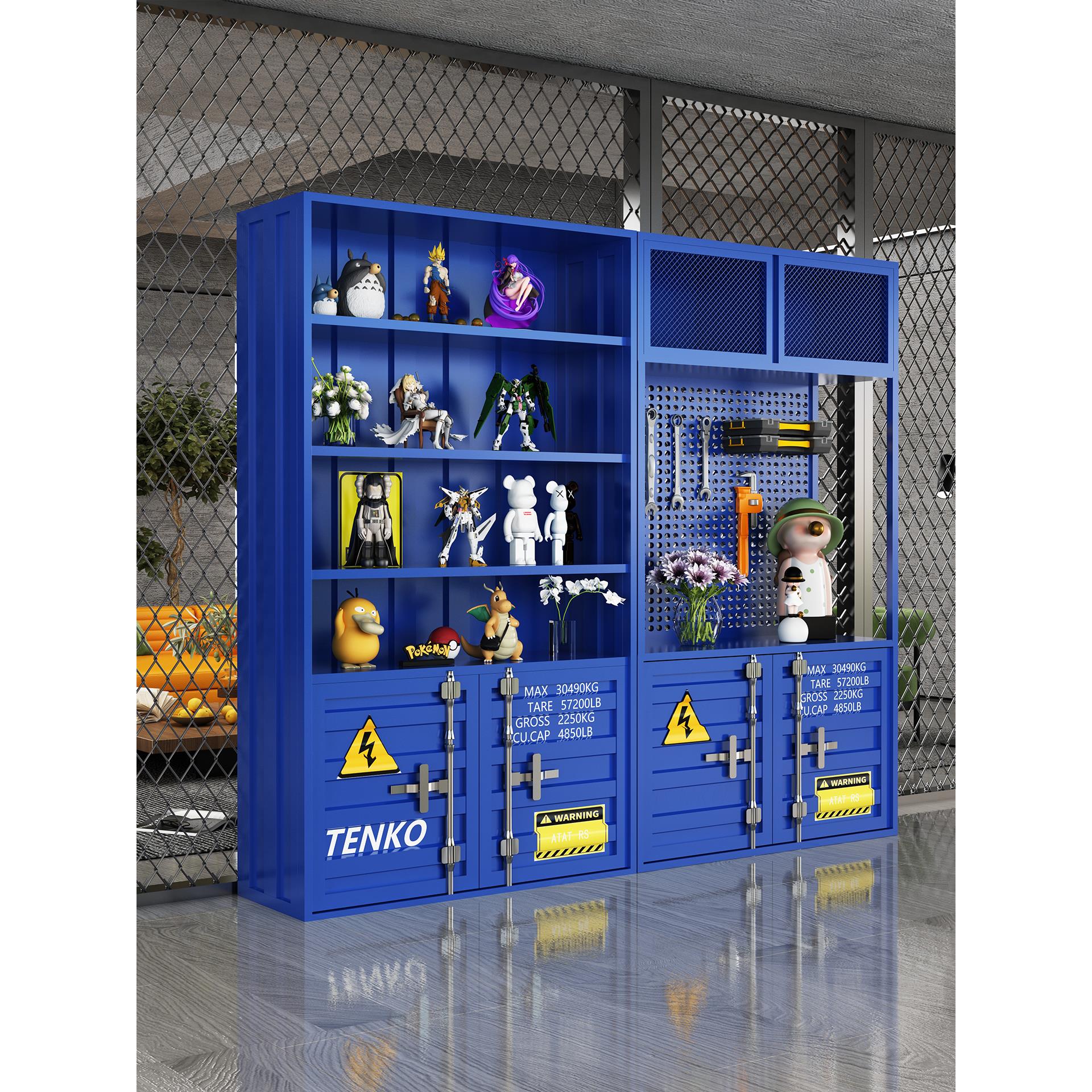 工业风手办展示柜产品陈列柜集装箱商用展示玻璃柜创意收纳置物柜