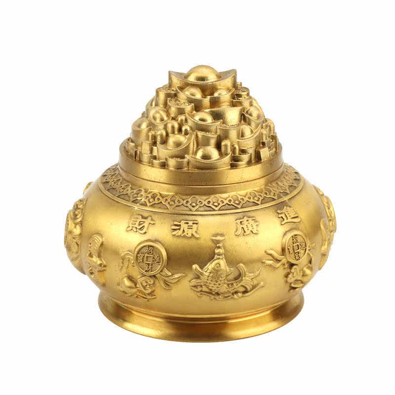 黄铜五路财神聚宝盆乔迁礼品办公室店铺工艺品摆件,家居饰品,国学摆件,淘宝优惠券,粉丝福利购,淘宝优惠卷