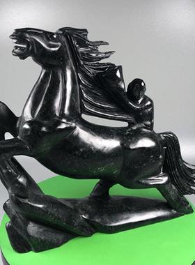 天然独玉马动物纯手工桌面摆件家居客厅玄关装饰摆放朋友同事礼物