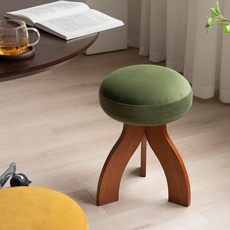 复古圆凳实木换鞋凳家用创意小矮凳化妆凳卧室梳妆凳客厅茶几凳子