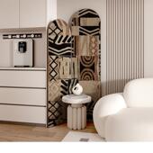 屏风折叠移动现代艺术抽象风客厅卧室办公室隔断玄关装 饰背景挡板