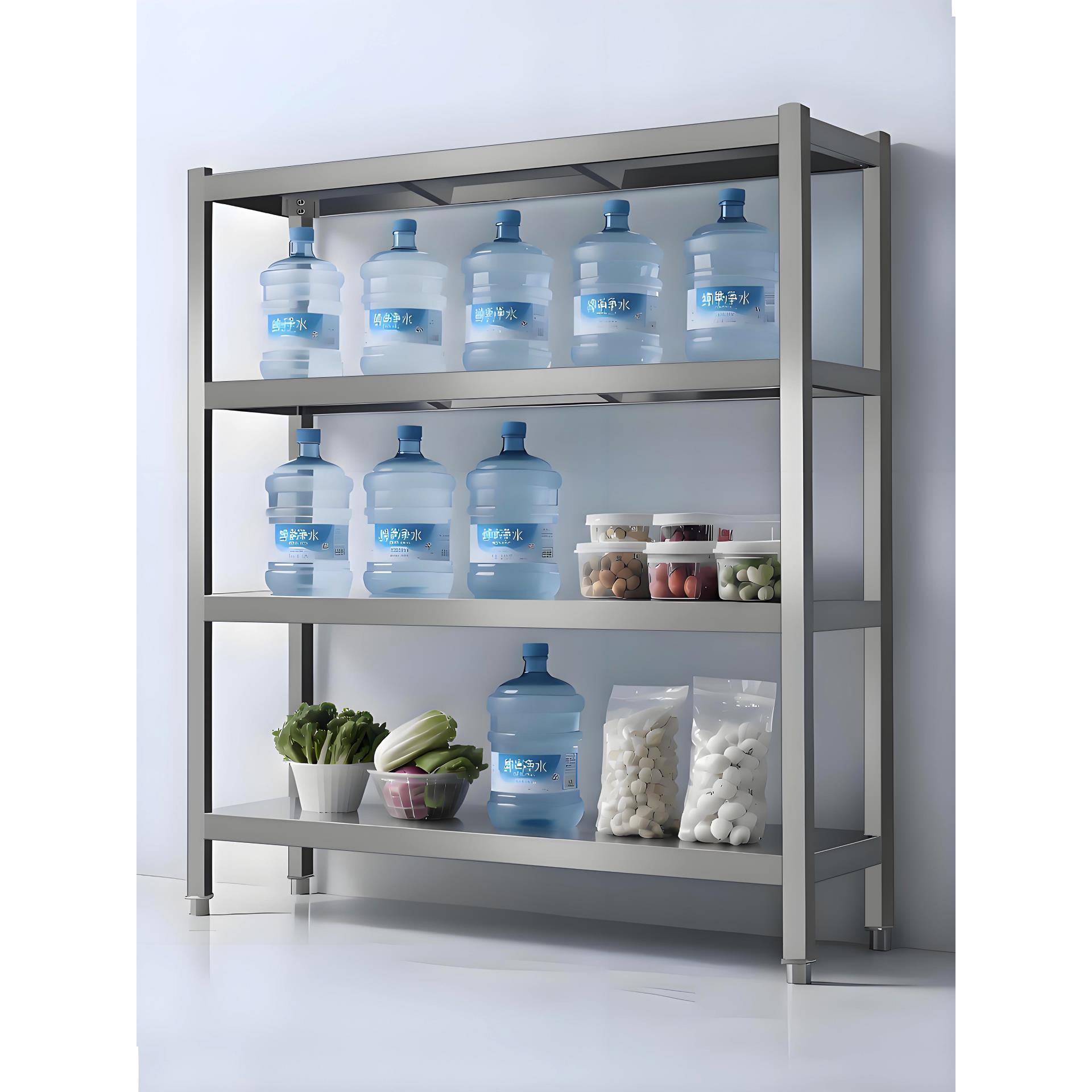 不锈钢厨房层架方腿加厚组装货架台面上架饭店储物陈列展示商用