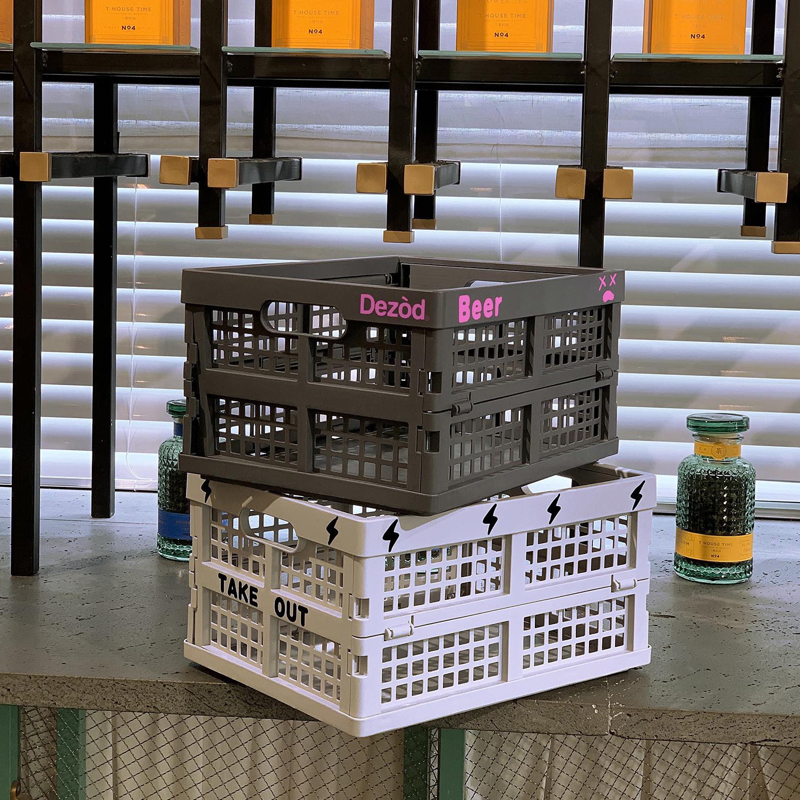 Dezòd潮流收纳筐可折叠储物箱小篮配轮车桌面整理空间装饰