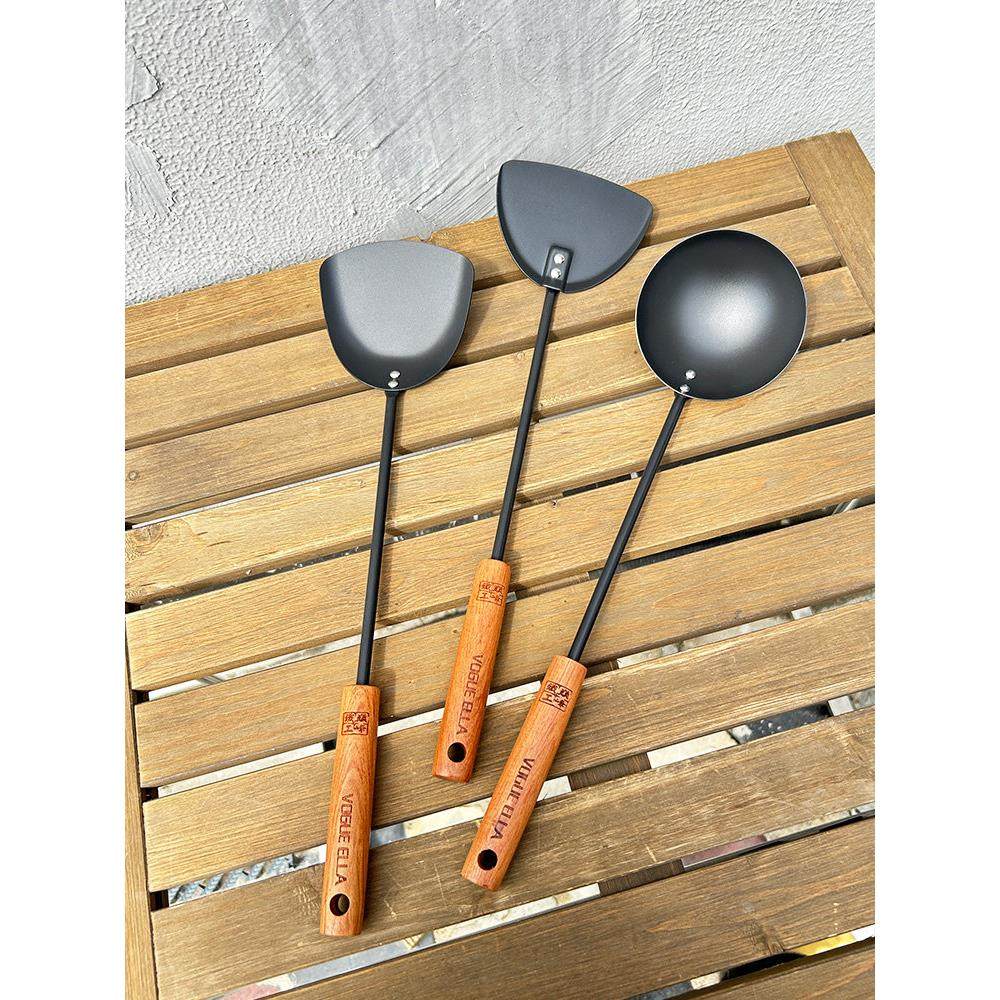花梨木铸铁锅铲家用炒菜铲子厨木柄炒勺炒菜勺子铲子防烫套装厨具