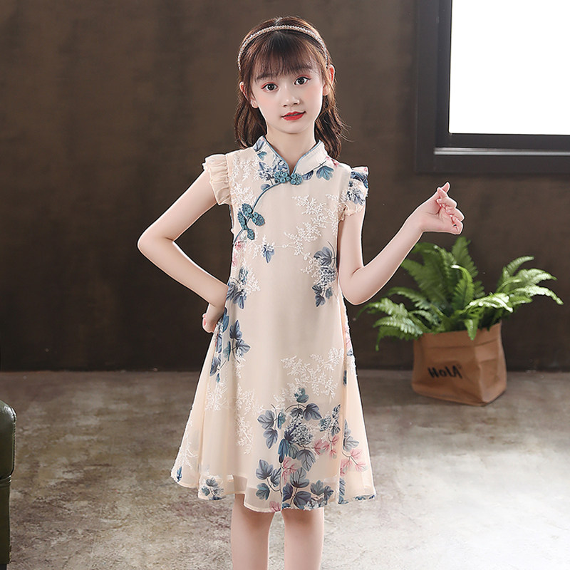 女童连衣裙夏季2022夏装新款公主裙夏天儿童旗袍汉服古风裙子夏款图片
