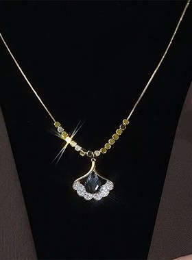 秋冬新款时尚洋气银杏叶项链2022年新款潮高级感轻奢网红毛衣链女