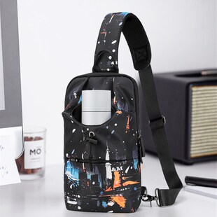 胸包男士斜挎包多功能潮牌水壶包运动休闲小挎包通勤包防水手机包