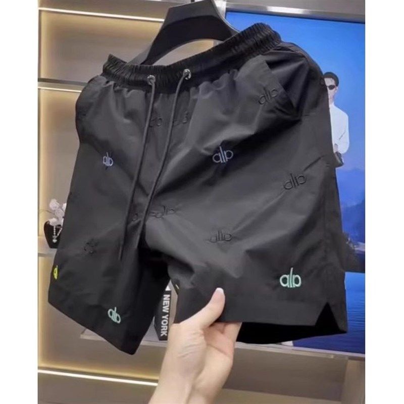 夏季户外速干字母刺绣短裤男外穿宽松2025新款百搭潮流五分沙滩裤,男装,短裤,淘宝优惠券,粉丝福利购,淘宝优惠卷