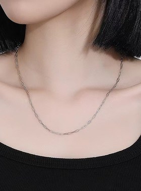 高级感纯银碎银子珍珠项链简约通勤链条锁骨链叠戴项链优雅小众