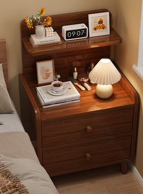 床头柜简约现代实木腿储物柜小型简易卧室家用2024新款床头置物架