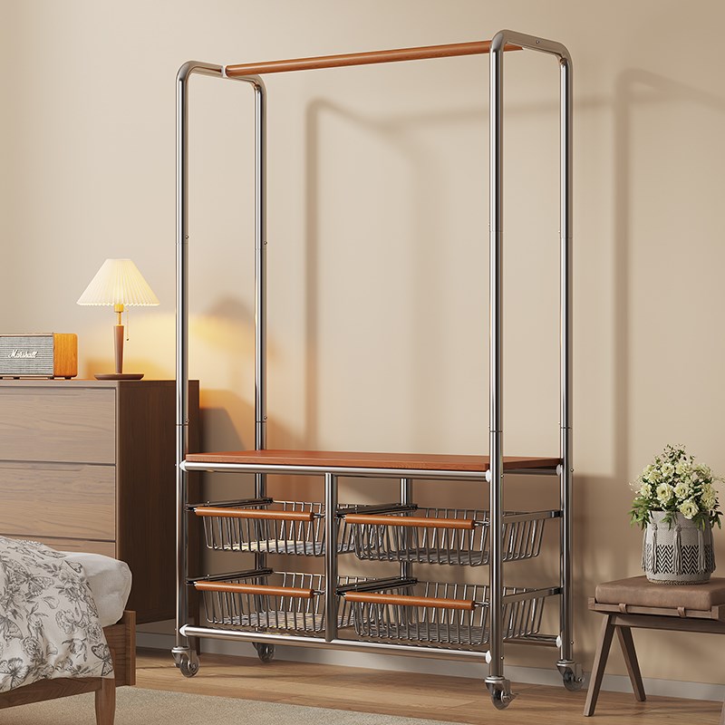 房间挂衣架移动晾衣架落地卧室立式衣帽架放衣服2025新款室内床头