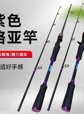 紫色路亚竿竿直柄枪柄翘嘴鲈鱼远投竿路亚竿